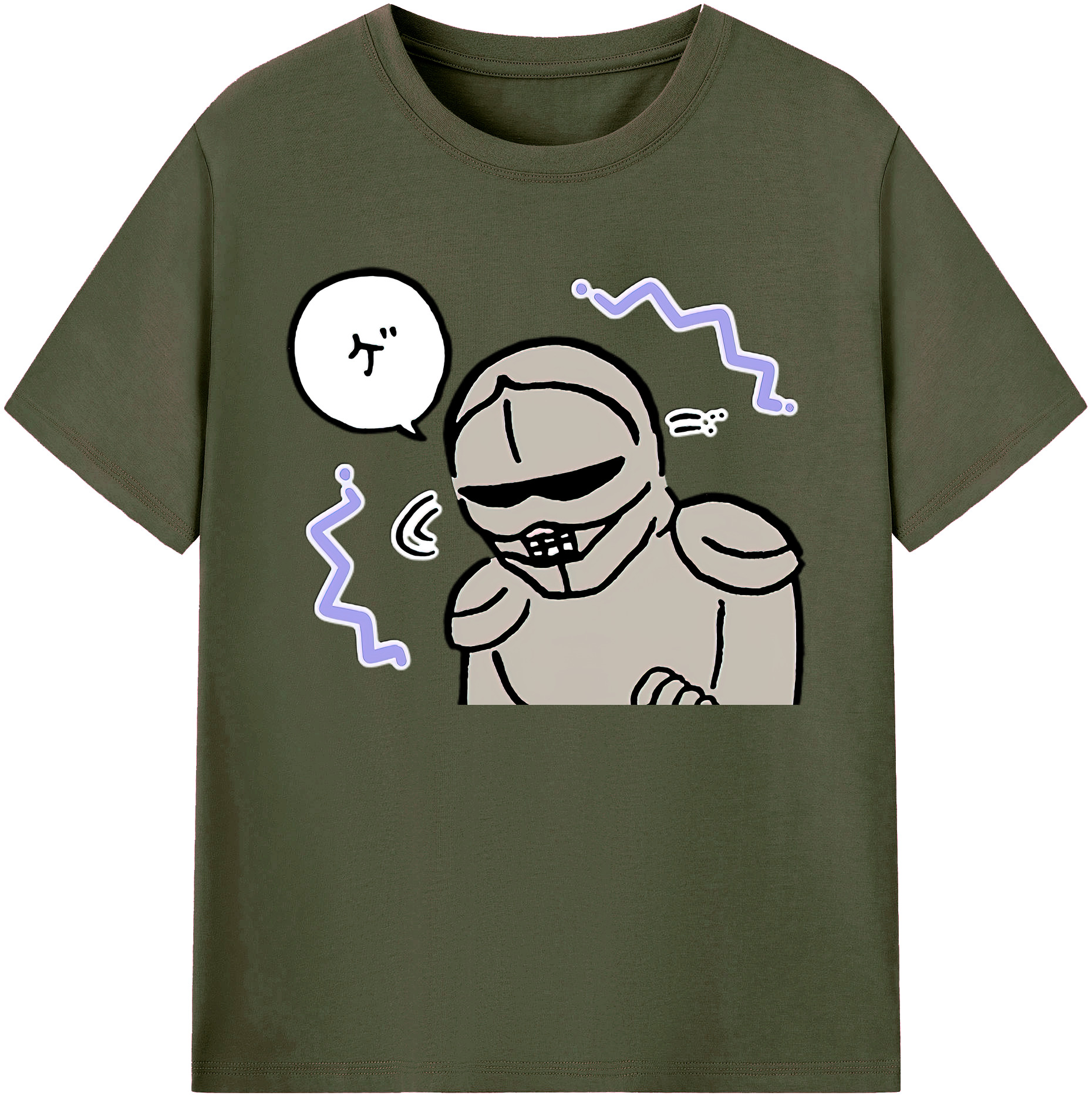 （画像用） ちいかわ 労働の鎧さん Chii-kawa Mr. Armor of Labor 綿100％ メンズ半袖Tシャツ｜肌触りやわらか＆通気性